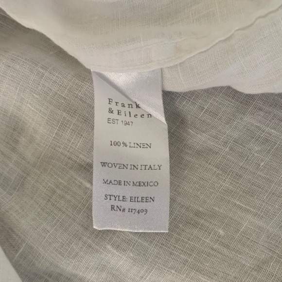 Frank & Eileen EILEEN Relaxed Button Up Shirt in Classic Linen White Lagenlook - Picture 14 of 14
